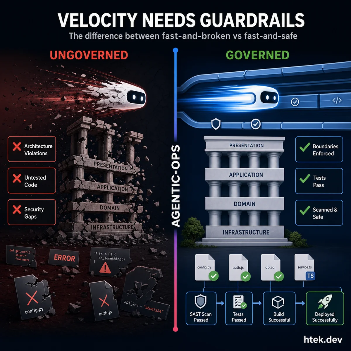 Velocity needs guardrails — the difference between ungoverned agent chaos and governed agent excellence with Agentic-Ops