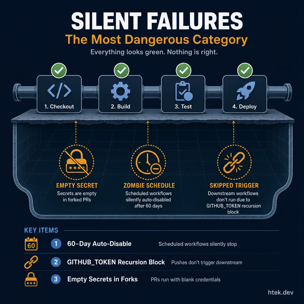 Silent failures in CI/CD — everything looks green but hidden problems lurk beneath the surface