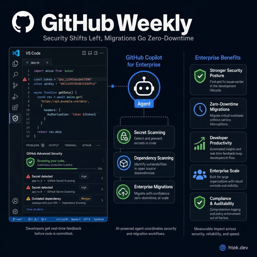 GitHub Weekly: Security Scanning Hits Your IDE, Enterprise Migrations Go Live